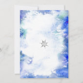 シルバーブルーウォーターカラースウィート16誕生日 モダン 招待状 (裏面)