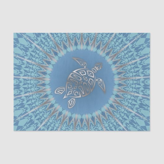 シルバーブルーウミガメとマンダラ 薄葉紙 (正面)