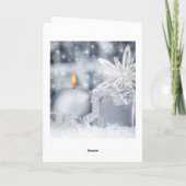 シルバーブルーキャンドル、スノーフレーク・ポーランドクリスマス シーズンカード (裏面)