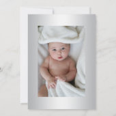 シルバーブルークロス《キリスト教》洗礼式や命名式/バプテスマボーイフォト 招待状 (裏面)