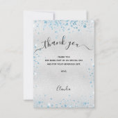 シルバーブルーグリッターサンキューカード サンキューカード (正面)