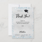 シルバーブルーグリッターサンキューカード サンキューカード (正面)