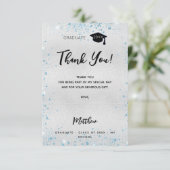 シルバーブルーグリッターサンキューカード サンキューカード (スタンド正面)