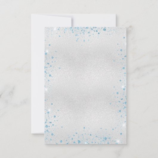 シルバーブルーグリッターサンキューカード サンキューカード (裏面)