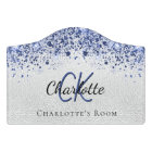 シルバーブルーグリッターダストモノグラム名