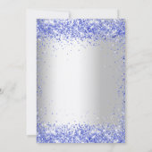 シルバーブルーグリッターフォーマルエレガントな結婚式 招待状 (裏面)