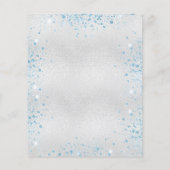 シルバーブルーグリッター予算結婚式招待状 チラシ (裏面)