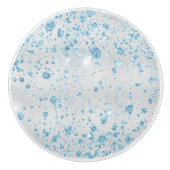 シルバーブルーグリッター エレガント セラミックノブ (正面)