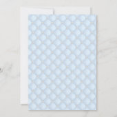 シルバーブルーグレーボウタイエスニックボーイベビーシャワー 招待状 (裏面)