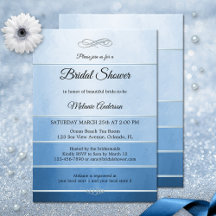 シルバーブルーストライプのトーンオントーンブライダルシャワー