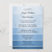 シルバーブルーストライプのトーンオ結婚ンポスト 招待状 (正面)