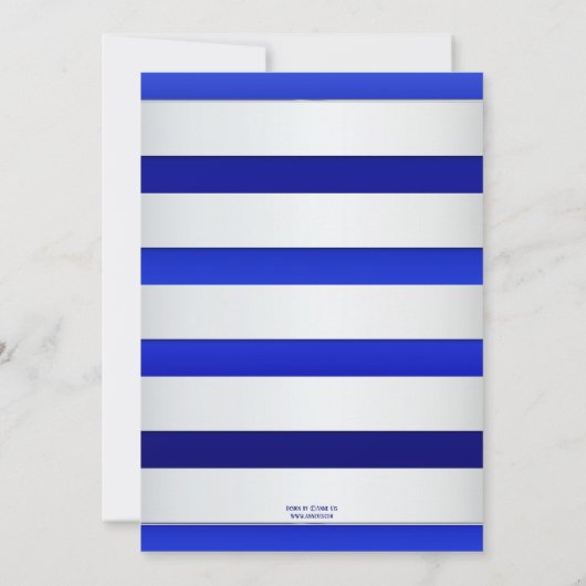 シルバーブルーストライプのポストウェディングパーティー招待状 招待状 (裏面)