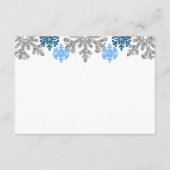 シルバーブルースノーフレークウィンターウェディングアコモデーション エンクロージャーカード (裏面)
