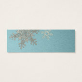 シルバーブルースノーフレークウィンターウェディングメッセージカード (裏面)