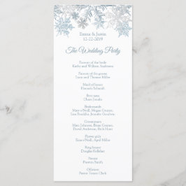 シルバーブルースノーフレークスウィンタークリスマスラックカード プログラム