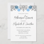 シルバーブルースノーフレークスウィンターリハーサルディナー 招待状 (正面)