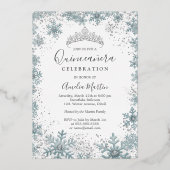 シルバーブルースノーフレークフォトキンセアニェラ 箔招待状 (裏面)