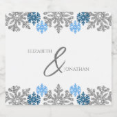 シルバーブルースノーフレーク冬の結婚式 ビールラベル (シングルラベル)