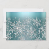 シルバーブルースパークルスノーフレーク写真甘い16 招待状 (裏面)