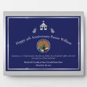 シルバーブルーチャーチパストアニバーサリーテーブルトップ フォトプラーク (正面)