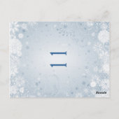 シルバーブルーテーブル番号の上の白い雪 ポストカード (裏面)