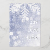 シルバーブルーナイトスカイとスノーフレーク 箔シーズンカード (正面)