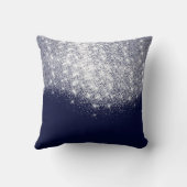 シルバーブルーネイビーグレーグリッターメイクアップアーティスト美しい クッション (裏面)