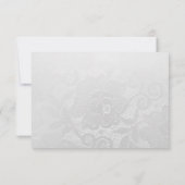 シルバーブルーネイビーレースVIPウェディングレセプション 招待状 (裏面)