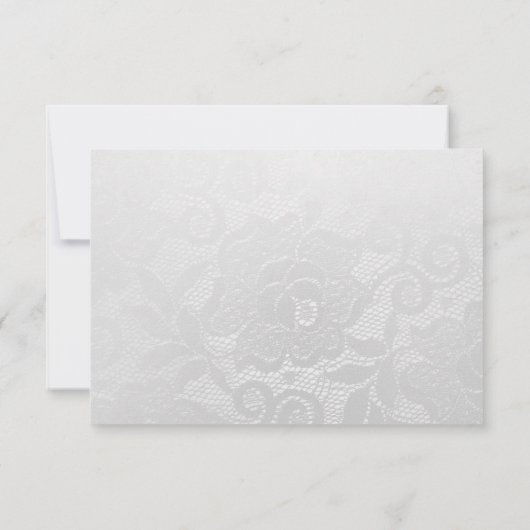 シルバーブルーネイビーレースVIPウェディングレセプション 招待状 (裏面)