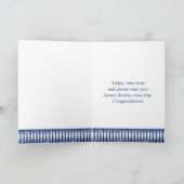 シルバーブルーバルーンモルタルキャップ卒業式 カード (内部)