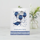 シルバーブルーバルーン、モルタル卒業パーティー 招待状 (スタンド正面)