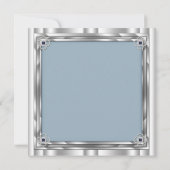 シルバーブルーバースデーパーティーの招待テンプレート 招待状 (裏面)