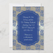 シルバーブルーピセスフィッシュバースデーパーティ招待状 招待状 (裏面)