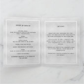 シルバーブルーフローラエレガント写真葬儀プログラム サンキューカード (内部)