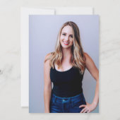 シルバーブルーフローラ写真卒業パーティー 招待状 (裏面)