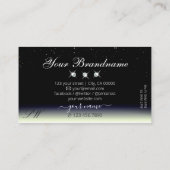 シルバーブルーブラックグラデーションスパークルジュエリーイニシャル 名刺 (裏面)