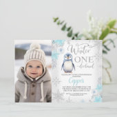 シルバーブルーペンギンウィンターオネダーランド誕生日 招待状 (スタンド正面)