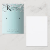 シルバーブルーホワイトグリッタージュエリー表示 名刺 (正面/裏面)