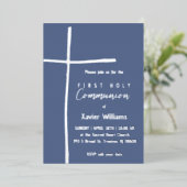 シルバーブルーホーリークロス第1聖餐式 箔招待状 (立ち正面)