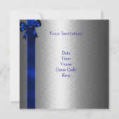 シルバーブルーボウ40thエレガントな誕生日パーティー 招待状 (裏面)