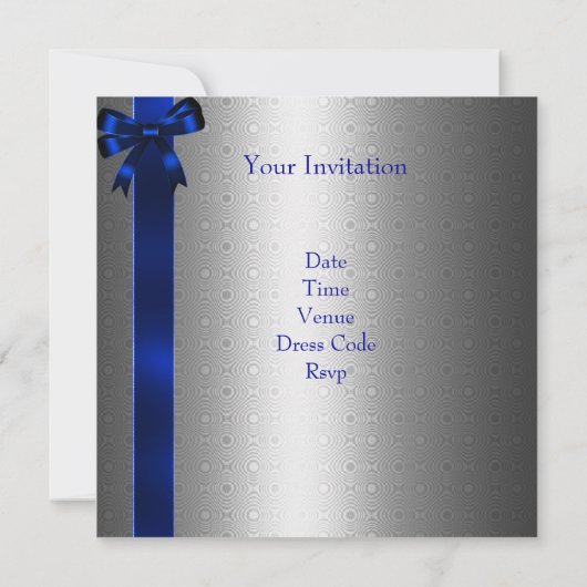シルバーブルーボウ40thエレガントな誕生日パーティー 招待状 (裏面)