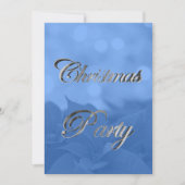 シルバーブルーポインセツィアクリスマスパーティの招待状 招待状 (正面)