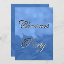 シルバーブルーポインセツィアクリスマスパーティの招待状 招待状