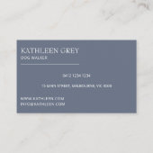 シルバーブルーポープリントパターン | ペットトリマー 名刺 (裏面)