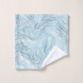 シルバーブルーマーブル バスタオルセット (ウォッシュタオル)