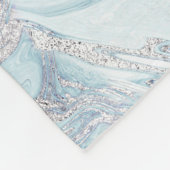 シルバーブルーマーブル フリースブランケット (角)