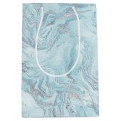 シルバーブルーマーブル ミディアムペーパーバッグ (正面)