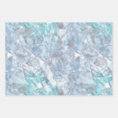 シルバーブルーマーブル ラッピングペーパーシート (正面2)