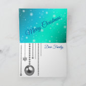 シルバーブルーメリークリスマス カード (内部)