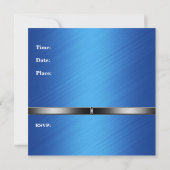 シルバーブルーメンズ40th誕生日パーティーマン 招待状 (裏面)